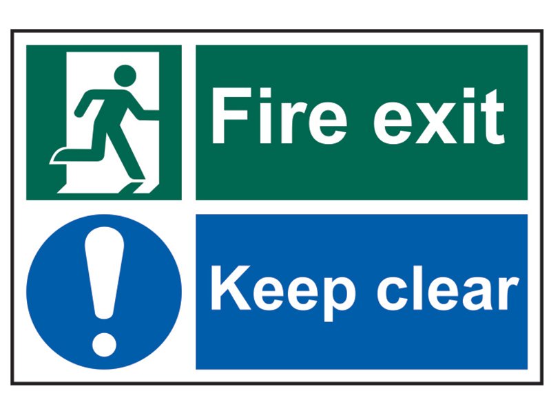 SCA FIRE EXIT KEEP CLEAR - PVC SIGN 300