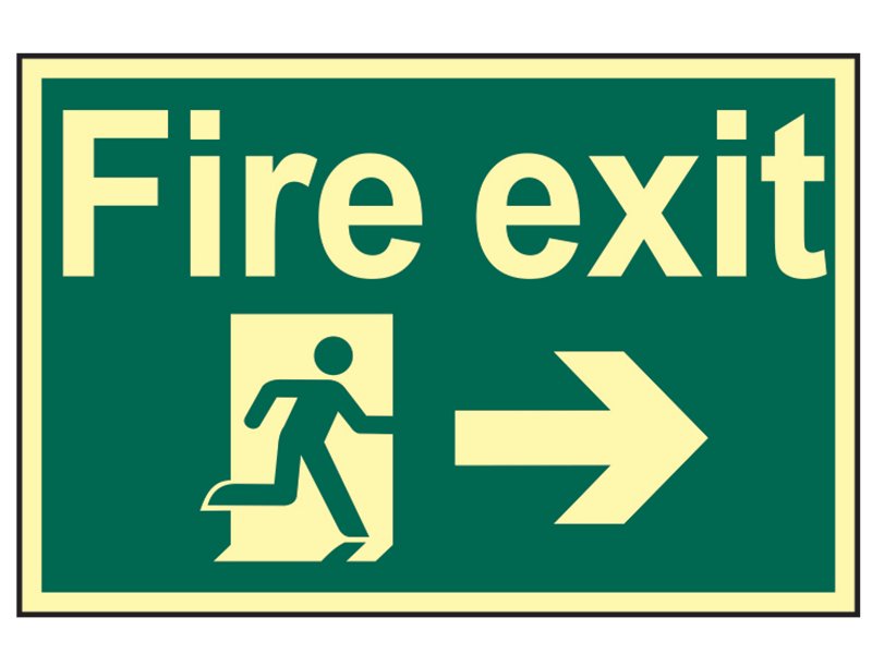 SCA FIRE EXIT RUNNING MAN ARROW RIGHT -