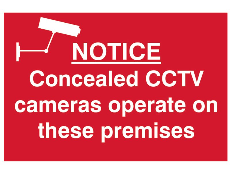 SCA NOTICE CONCEALED CCTV CAMERA - PVC S