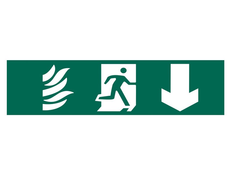 SCA RUNNING MAN ARROW DOWN - PVC SIGN 20