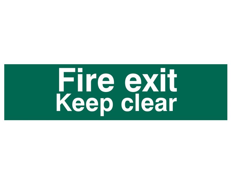 SCA FIRE EXIT KEEP CLEAR TEXT ONLY - PVC