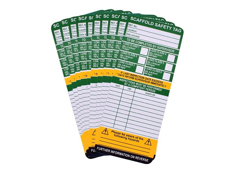 SCA SCAFFOLD TAG INSERTS PACK OF 10