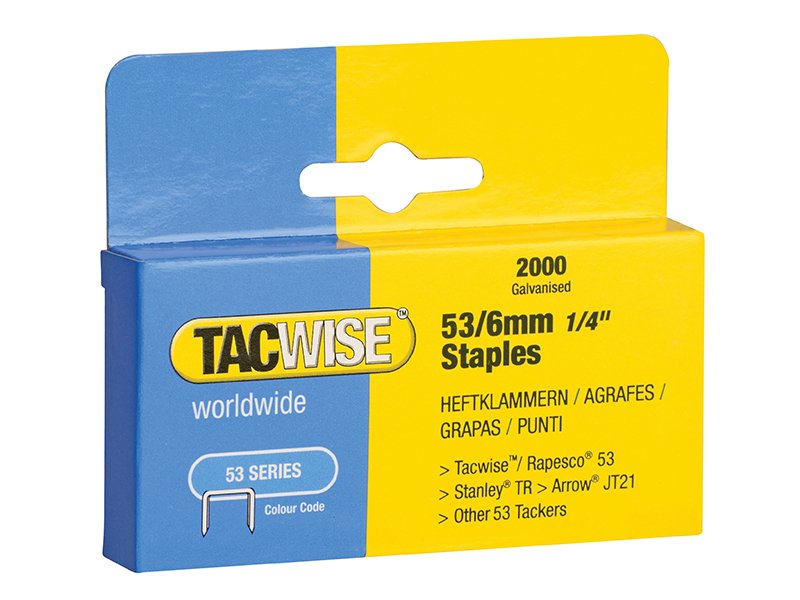 TAC 53 LIGHT-DUTY STAPLES 6MM (TYPE JT21
