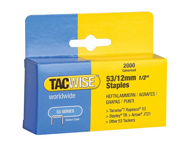 TAC 53 LIGHT-DUTY STAPLES 12MM (TYPE JT2