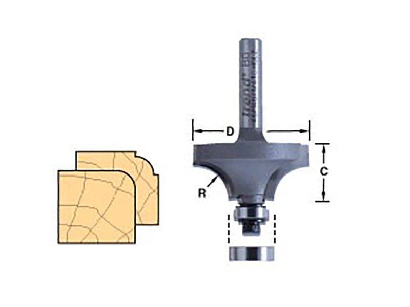 TRE 46/12 X 1/4 TCT BEARING GUIDED OVOLO