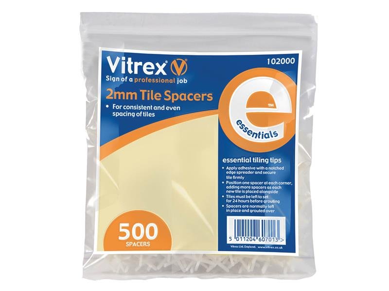 VIT ESSENTIAL TILE SPACERS 2MM (PACK 500