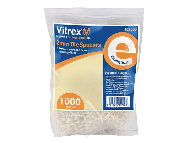 VIT ESSENTIAL TILE SPACERS 2MM (PACK 100