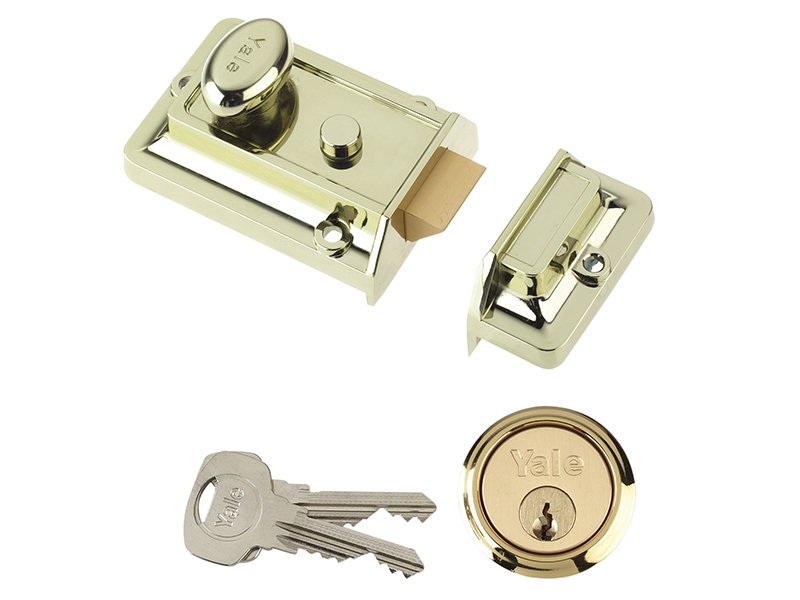 YAL P77 TRADITIONAL NIGHTLATCH 60MM BACK