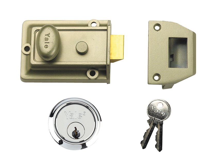 YAL P77 TRADITIONAL NIGHTLATCH 60MM BACK