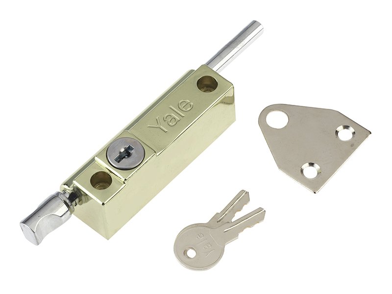 YAL P124 DOOR PUSH BOLT BRASS FINISH VIS