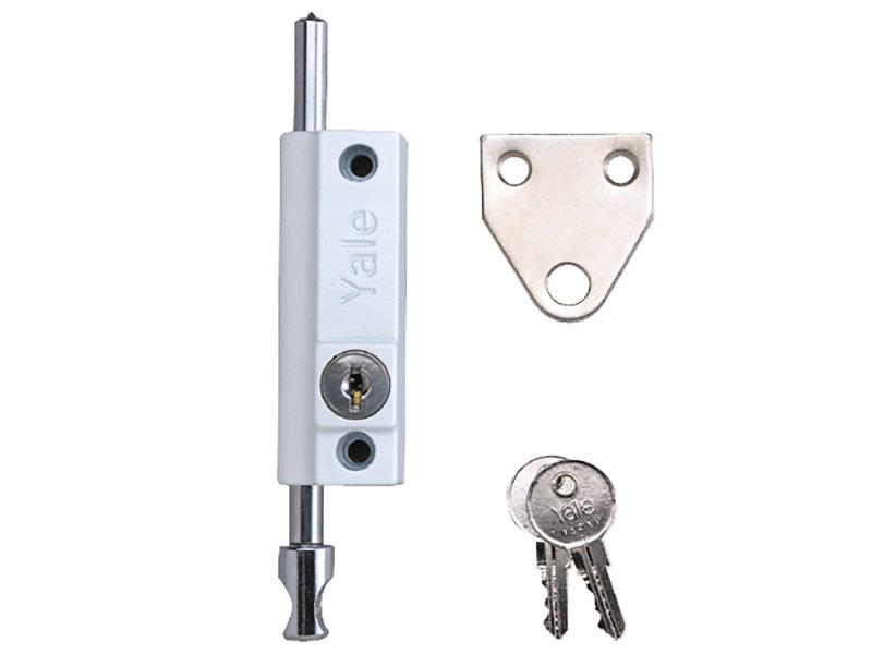 YAL P124 DOOR PUSH BOLT WHITE FINISH VIS