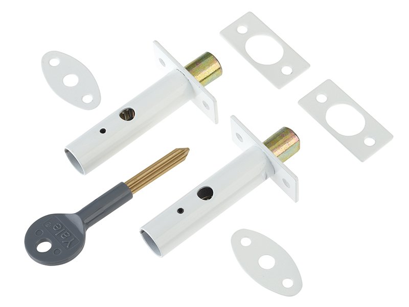 YAL PM444 DOOR SECURITY BOLTS WHITE FINI
