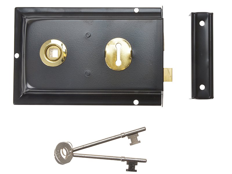 YAL P334 RIM LOCK BLACK FINISH 156 X 104