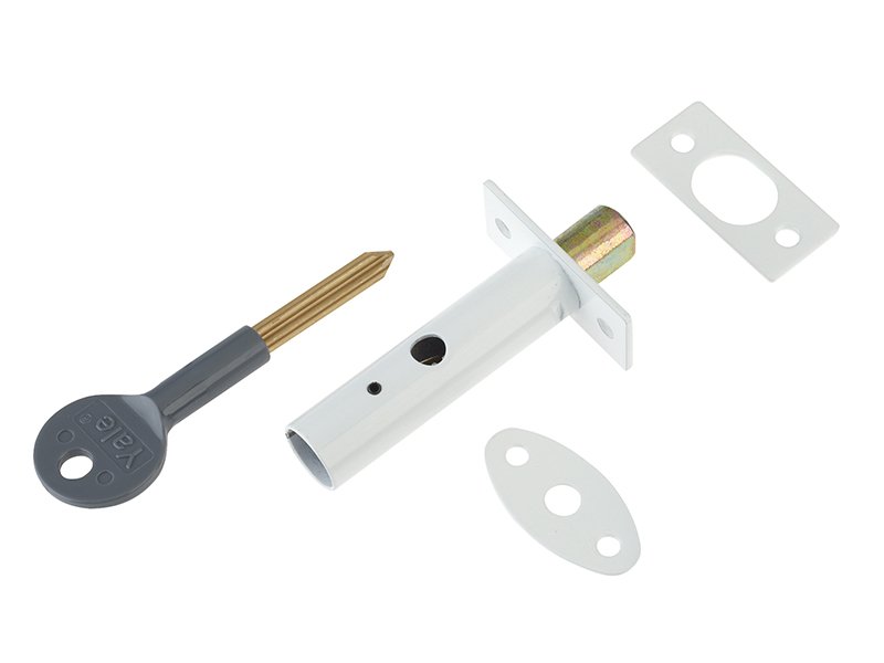 YAL PM444 DOOR SECURITY BOLT WHITE FINIS