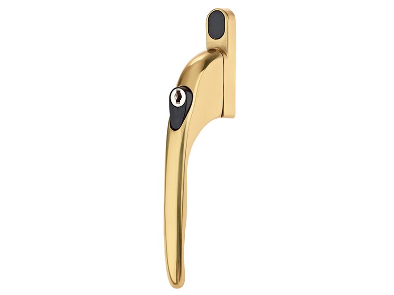 YAL PVCU WINDOW HANDLE POLISHED BRASS FI