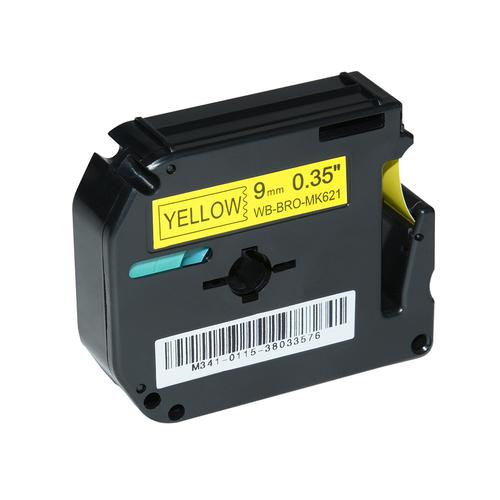 Compatible Brother MK621BZ Black on Yellow Label Tape 9mm/8m *7-10 day lead*
