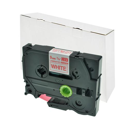 Compatible Brother TZE222 Red on White Label Tape 9mm/8m *7-10 day lead*