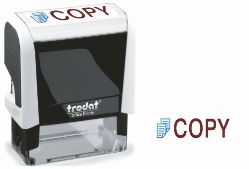 Trodat+Office+Printy+Stamp+Self-inking+COPY+46x16mm+Reinkable+Red+and+Blue+Ref+77298