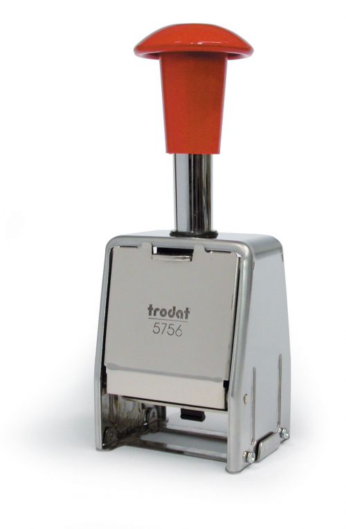 Trodat 5756/M Numberer Stamp Metal Sequential Self-inking 8 Adjustments 5.5mm Digits Ref 86624