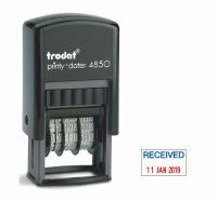 Trodat Printy 4850/L1 Self Inking Word and Date Stamp RECEIVED 25x5mm Blue/Red Ink - 76313
