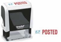 Trodat Office Printy 4912 Self Inking Word Stamp POSTED 46x18mm Blue/Red Ink