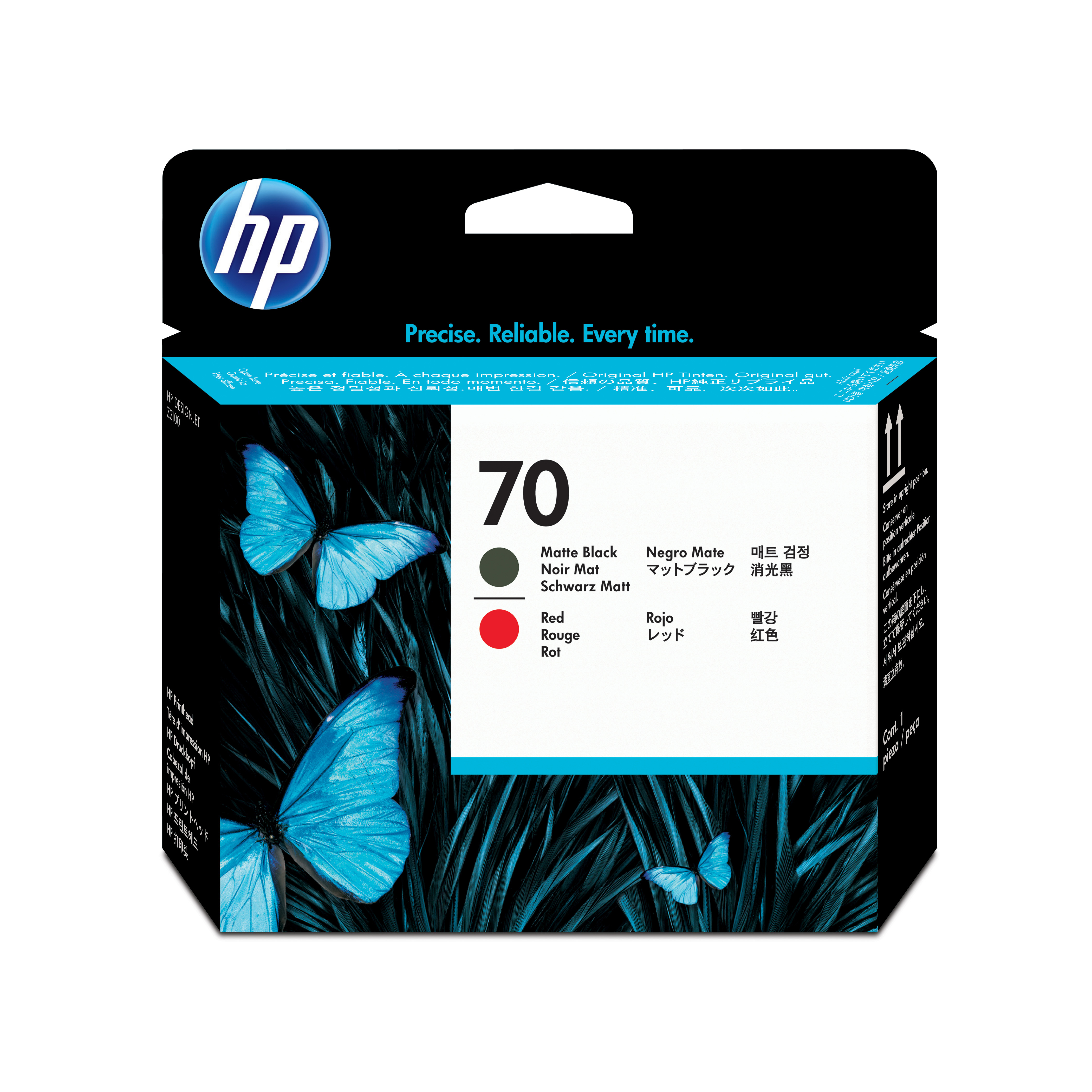 HP 70 Matte Black/Red Printhead