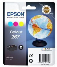 Epson 267 (6.7ml) Colour Ink Cartridge Cyan/Magenta/Yellow (Single Pack) for WorkForce WF-100W Printer