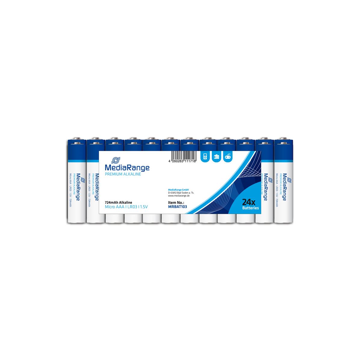 MediaRange Premium (AAA) Alkaline Batteries (Pack of 24)