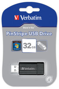 USB 2.0 32GB PIN STRIPE BLACK
