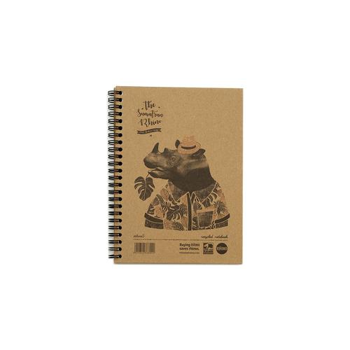 Spiral Note Books Save The Rhino Recycled Twinwire Hardback Notebook A5 160 Pages (Pack 5) SRTWA5