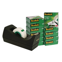 Scotch 19mm x 33m Magic Tape Pack of 12 with Free Black Dispenser ) SM12 Scotch 19mm x 33m Magic Tape Pack of 12 with Free Black Dispenser ) SM12