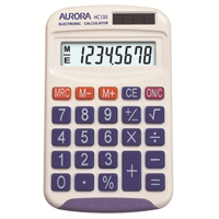 Aurora White 8-digit Handheld Calculator HC133 Aurora White 8-digit Handheld Calculator HC133