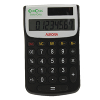 Aurora Black/White 8-digit Handheld Calculator EC101 Aurora Black/White 8-digit Handheld Calculator EC101