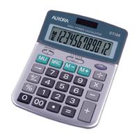 Aurora Silver/Grey 12-digit Semi-Desk Calculator DT398 Aurora Silver/Grey 12-digit Semi-Desk Calculator DT398