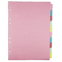 Concord+Subject+Divider+10-Part+Multipunched+160gsm+A4+Assorted+Ref+72090+%5BPack+5%5D