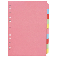 Q-Connect A4 Subject Divider Multi-Punched 10 Part KF26082 Q-Connect A4 Subject Divider Multi-Punched 10 Part KF26082