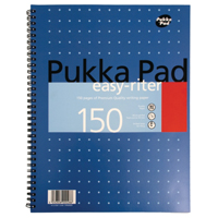 Pukka Easy-Riter A4 Notebook Wirebound 4 Hole Punched Feint Ruled With Margin 150 Pages ERM009