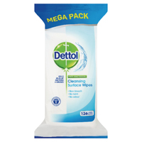 Dettol Antibacterial Surface Cleanser Wipes (Pack of 126) 3011051 Dettol Antibacterial Surface Cleanser Wipes (Pack of 126) 3011051