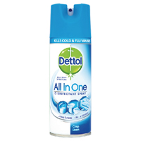 Dettol Antibacterial All in One Disinfectant Spray Crisp Linen 400ml 3021337 Dettol Antibacterial All in One Disinfectant Spray Crisp Linen 400ml 3021337