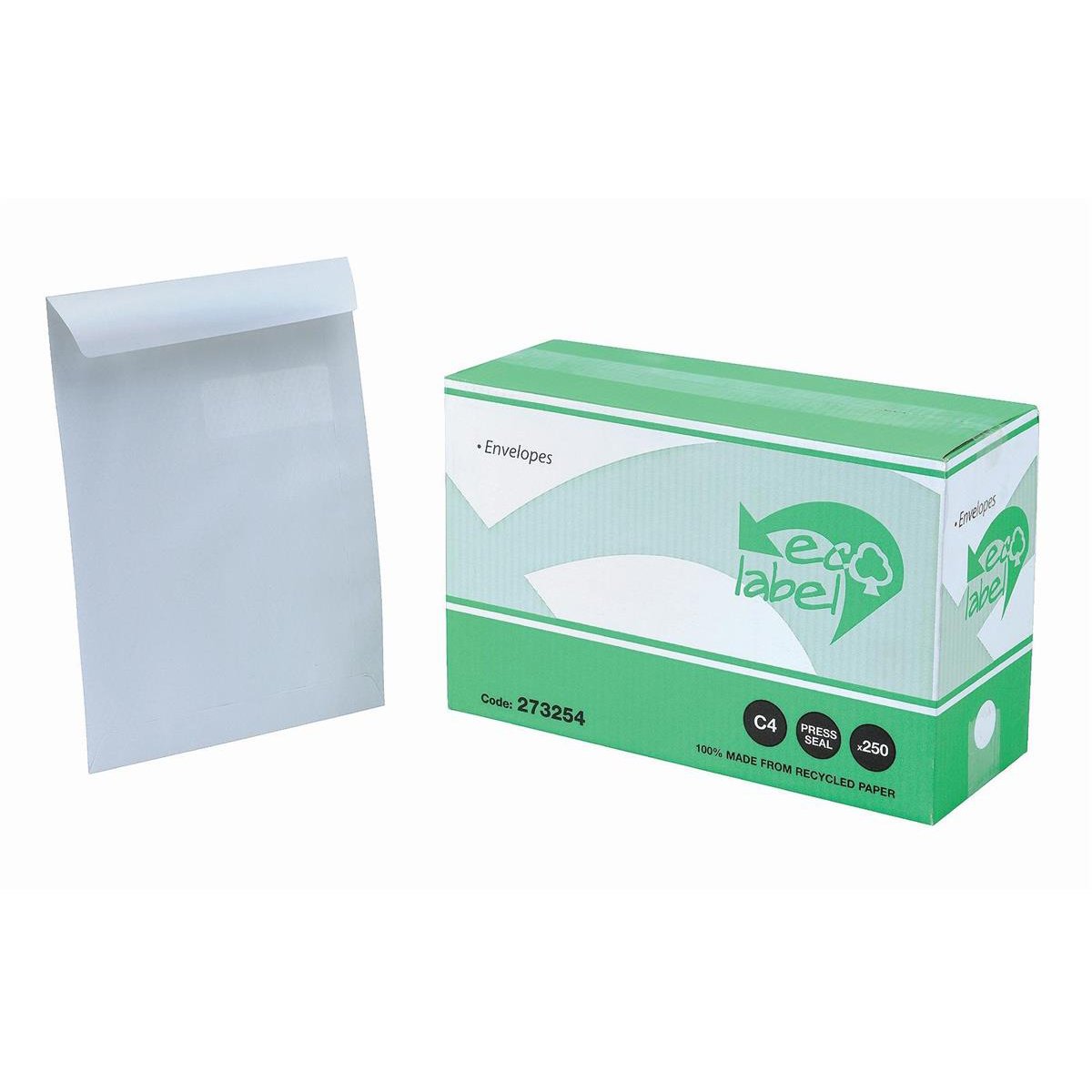 RCYC C4 WDW PKT ENV SSEAL WHT PK250