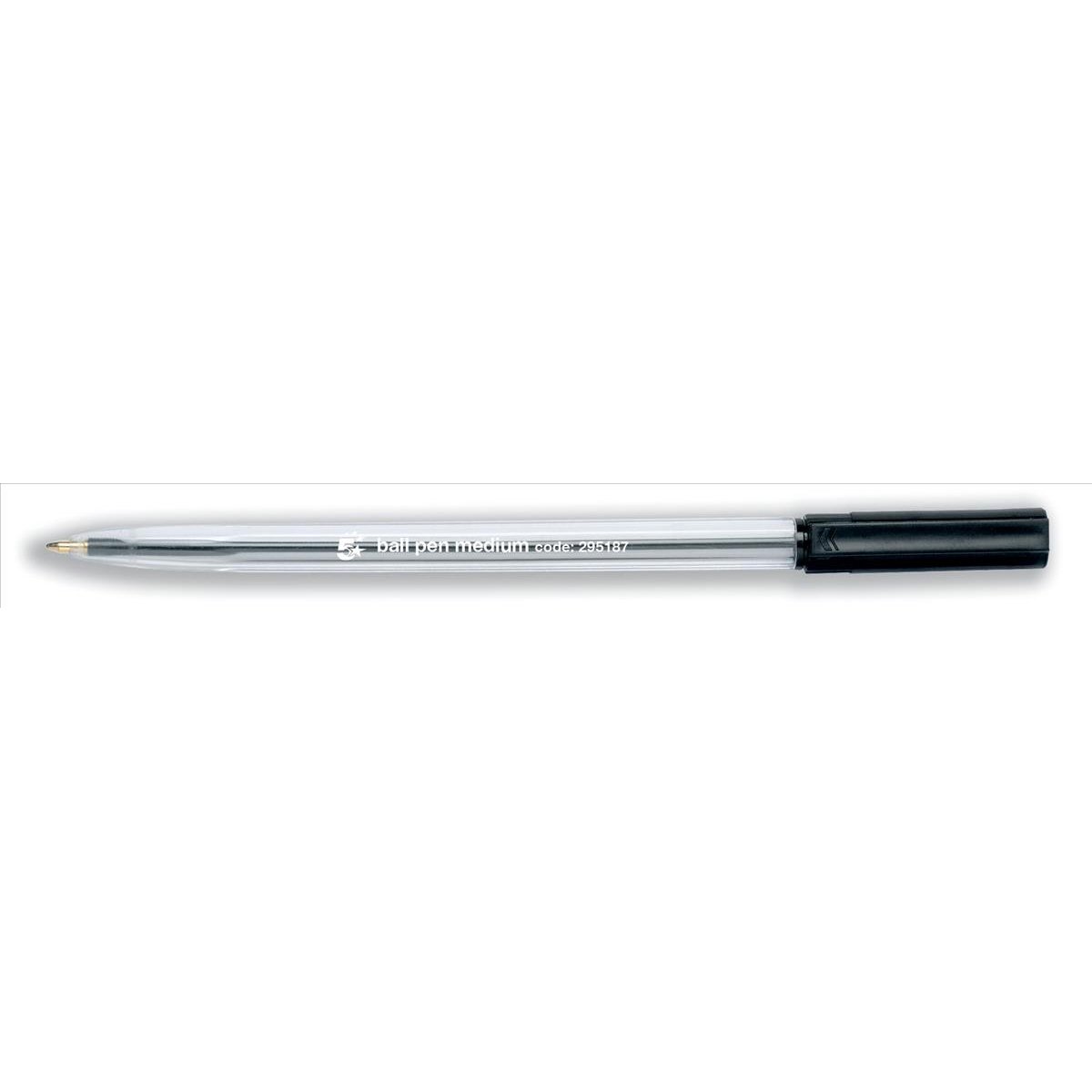 BALL PEN MEDIUM 1MM TIP BLK PK50
