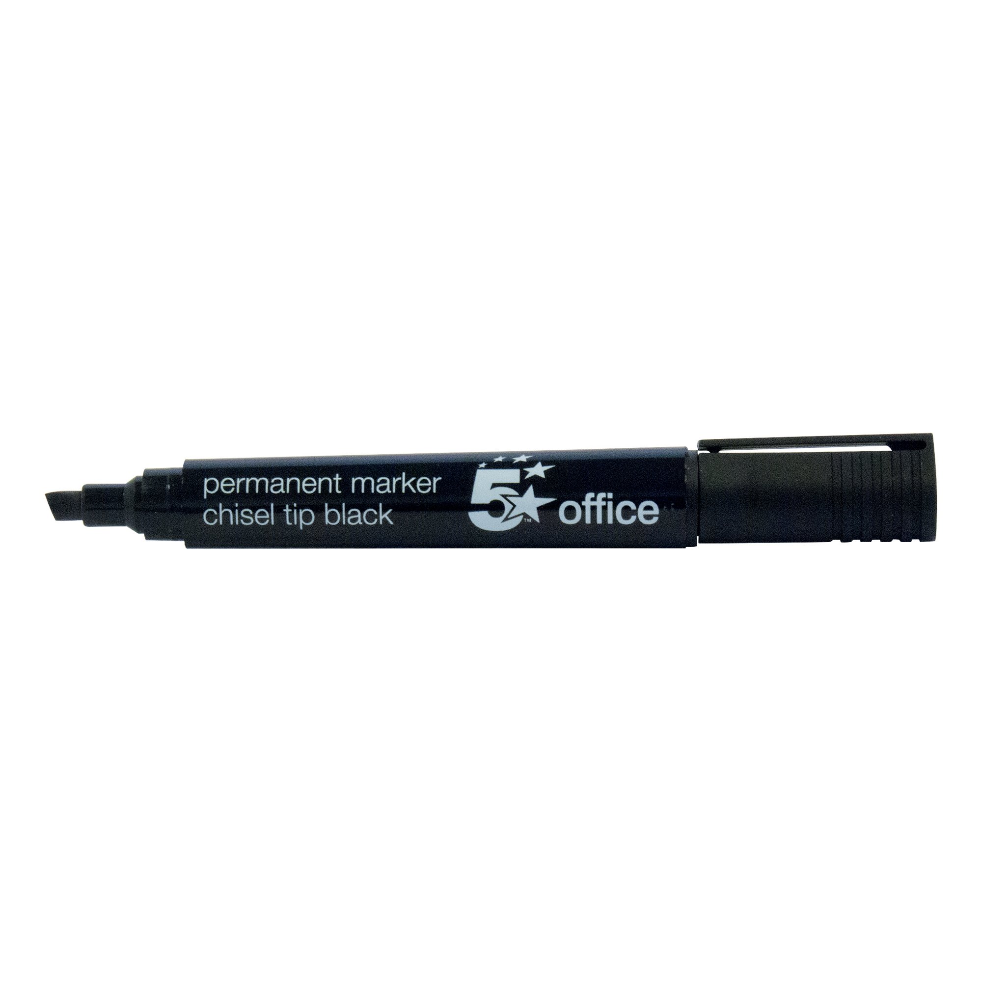 PERMANENT MARKER CHISEL TIP BLK PK12