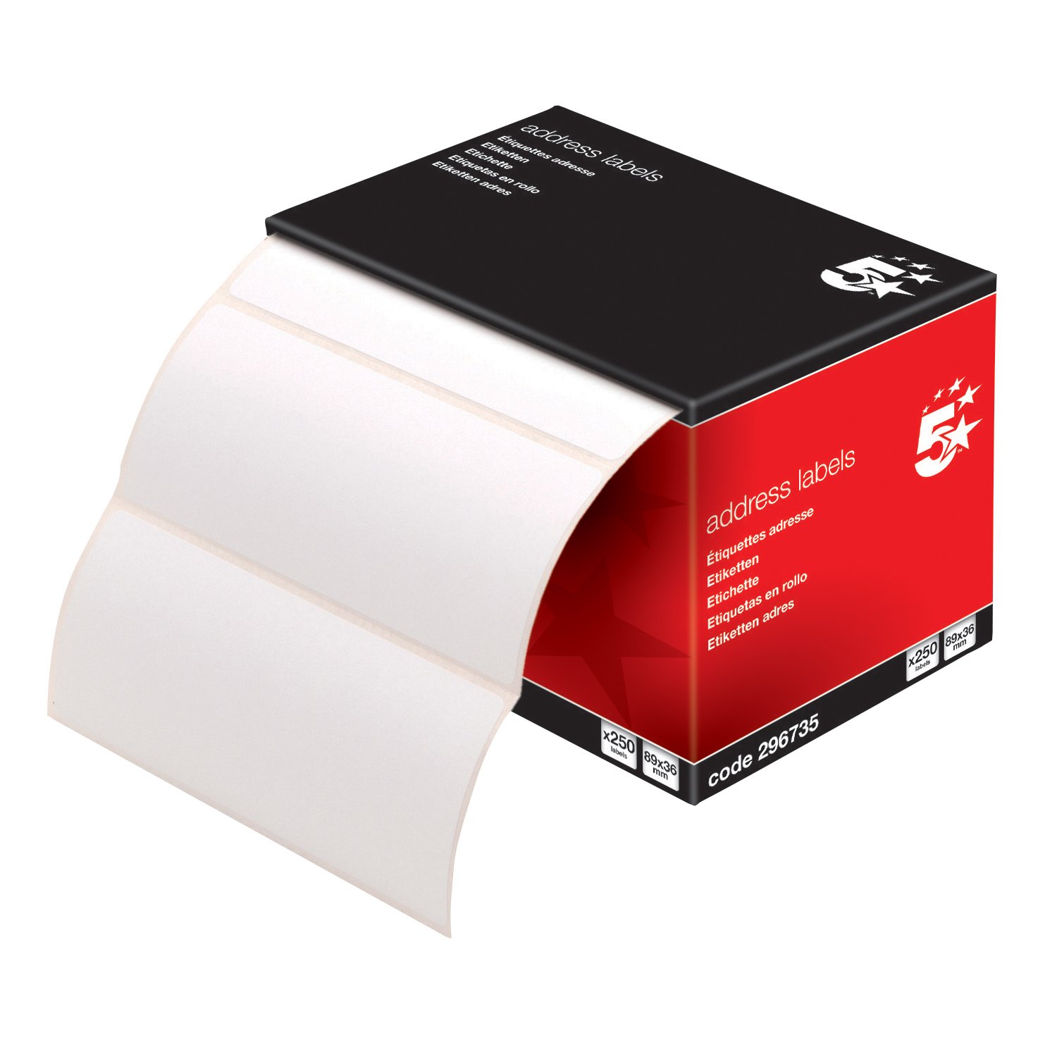 ADDR LABS CONT ROLL 89X36MM PK250