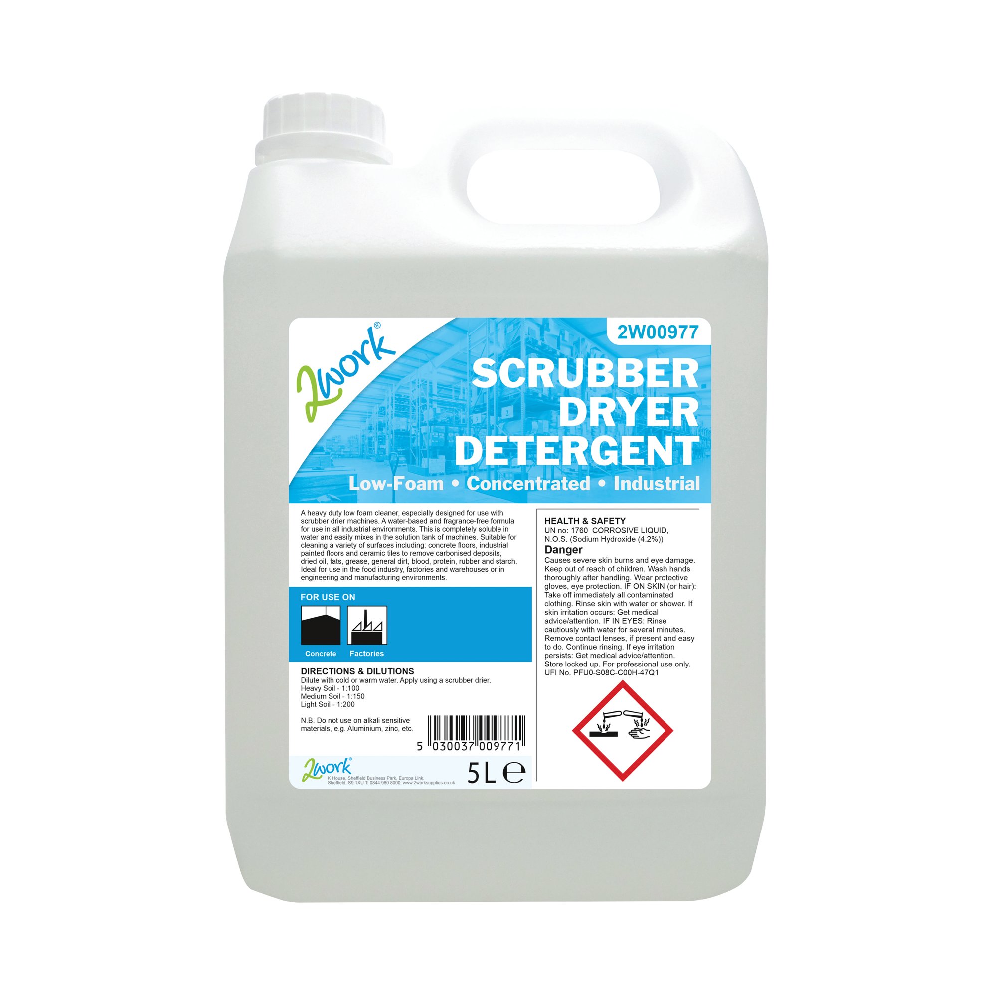 2WORK SCRUBBER DRYER DETERGENT 5L