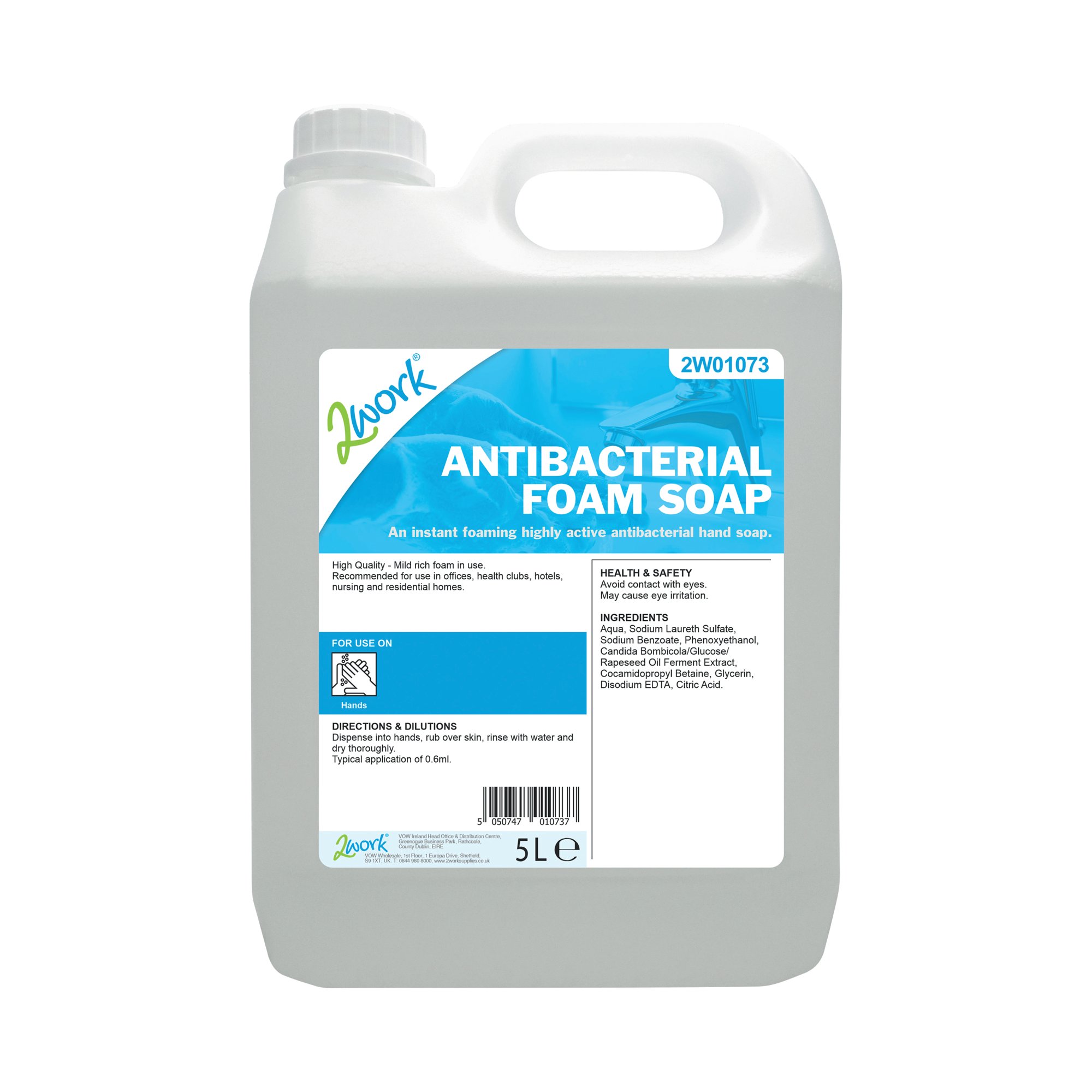 2WORK ANTIBACTERIAL FOAM SOAP 5L