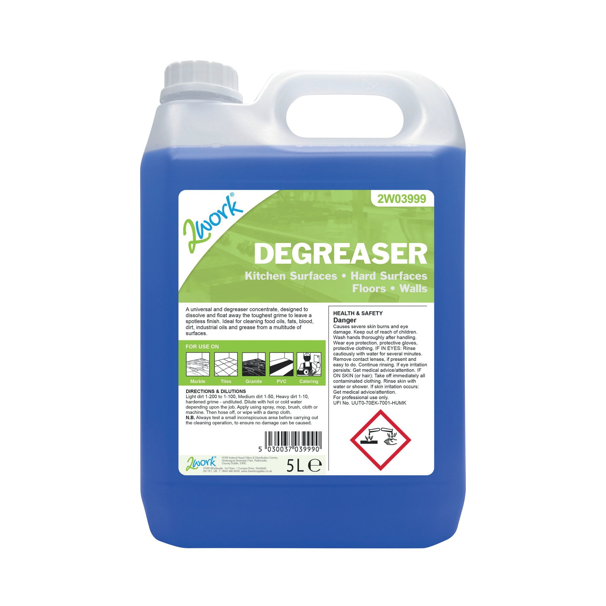 2WORK KITCHEN CLEANER DEGREASER 5L