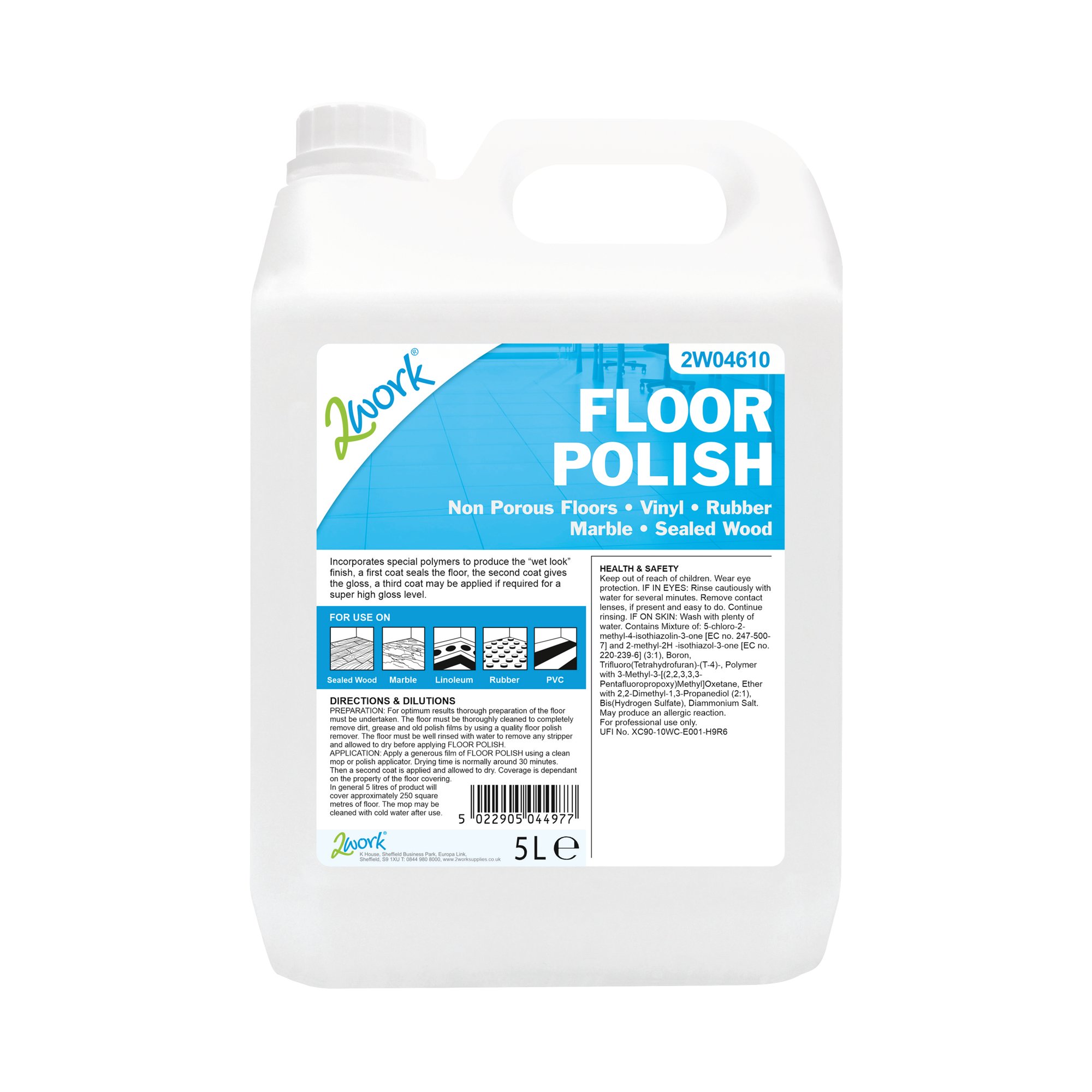 2WORK FLOOR POLISH 5 LITRE