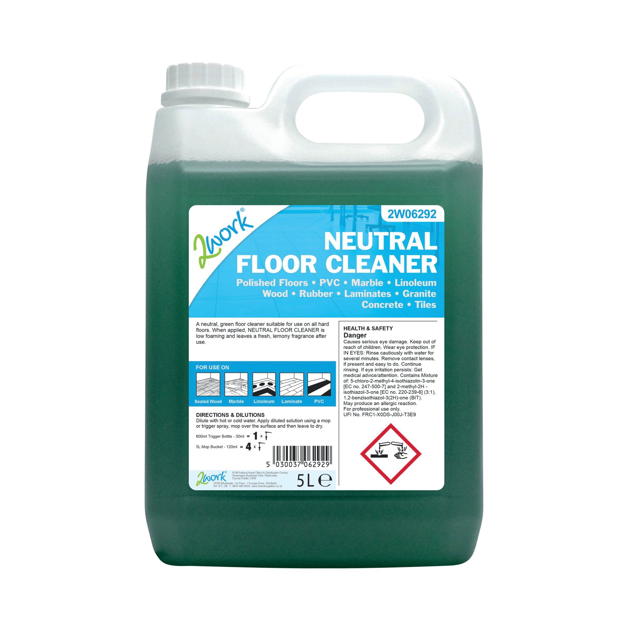 2WORK NEUTRAL FLOOR CLEANER 5LTR