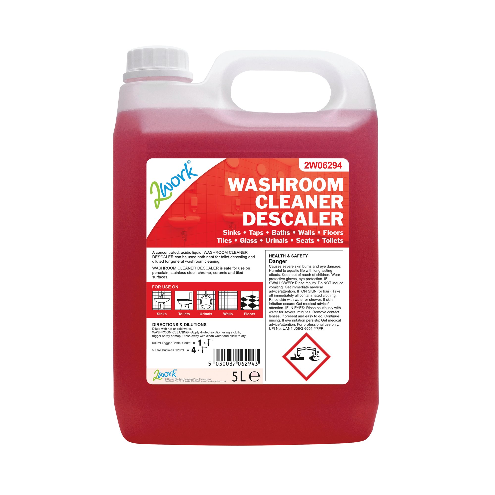 2WORK WASHROOM CLEANER DESCALER 5L
