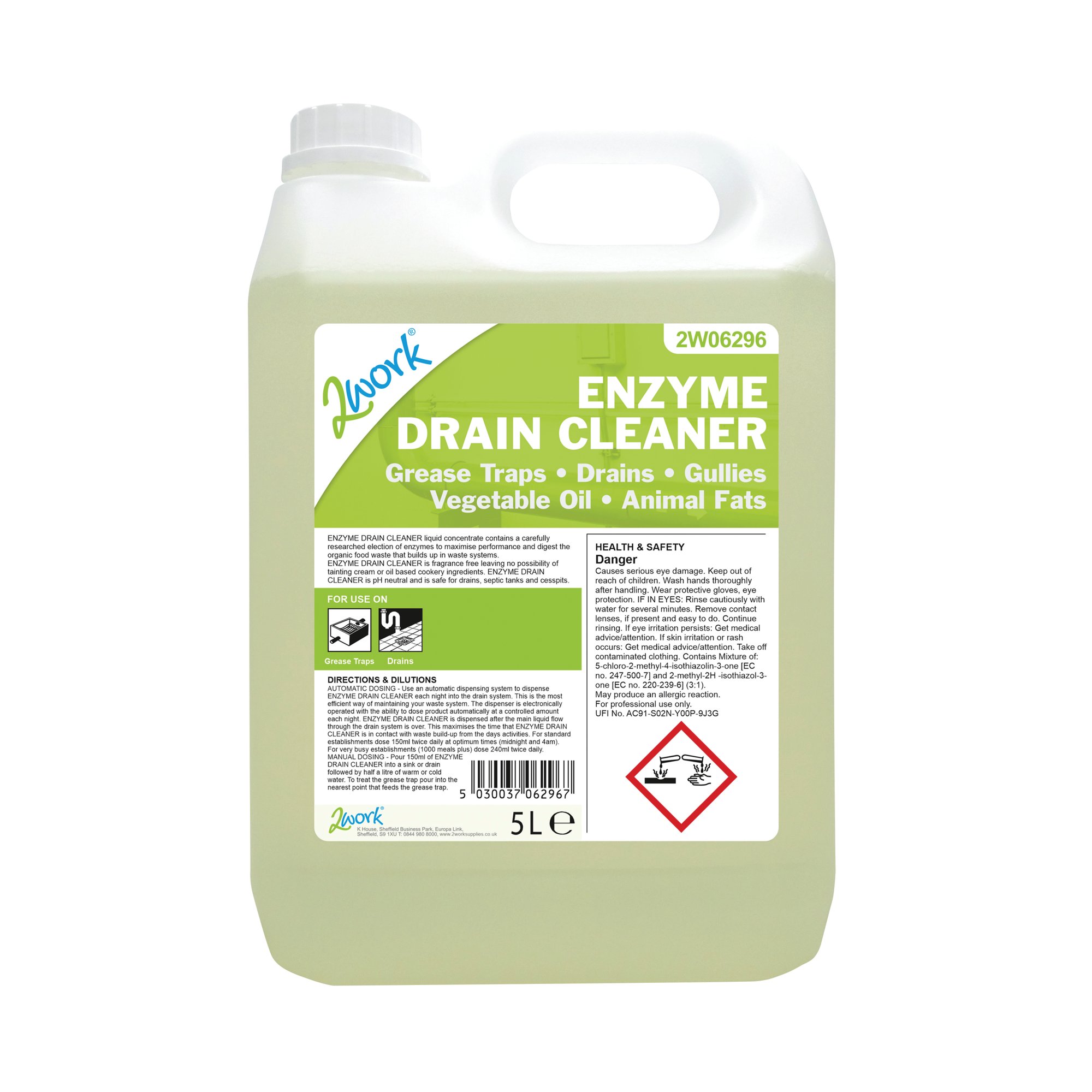 2WORK ENZYME DRAIN CLEANER 5 LITRE